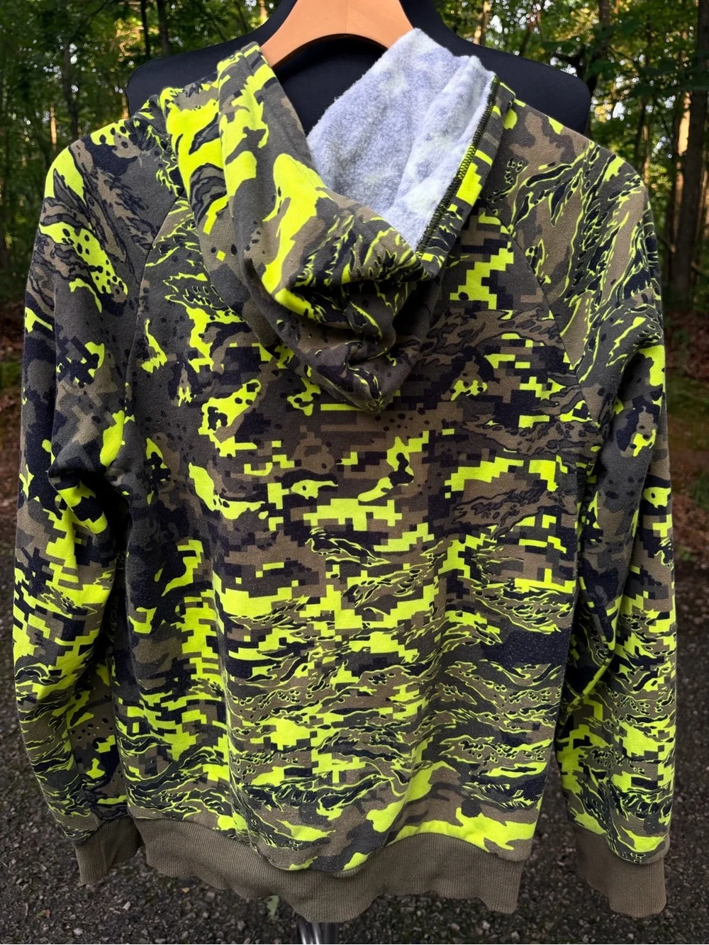 Youth Under Armour Neon Yellow and Neon Digital Camo Hoodie